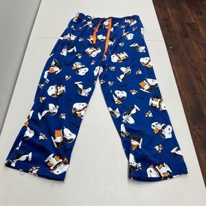 Peanuts Blue and Orange Pajama Bottoms with Playful Cartoon Print